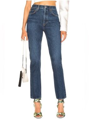 AGOLDE Remy Straight Leg High Rise Denim Jean in Wink Medium Blue Wash Size 27
